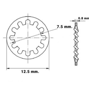 Golilla Estrella M7 para Potenciómetro de Guitarra o Bajo