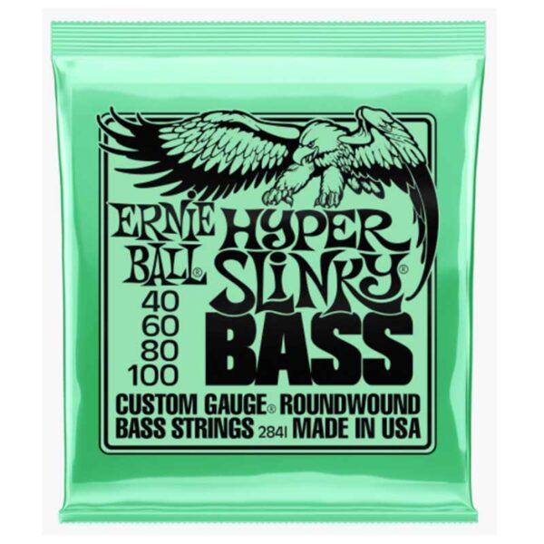 Cuerdas Ernie Ball Bass  40-100  Extra Slinky  Round Wound  (2841). Set de 4 cuerdas de Bajo Eléctrico:   40 - 60 - 80 - 100. 