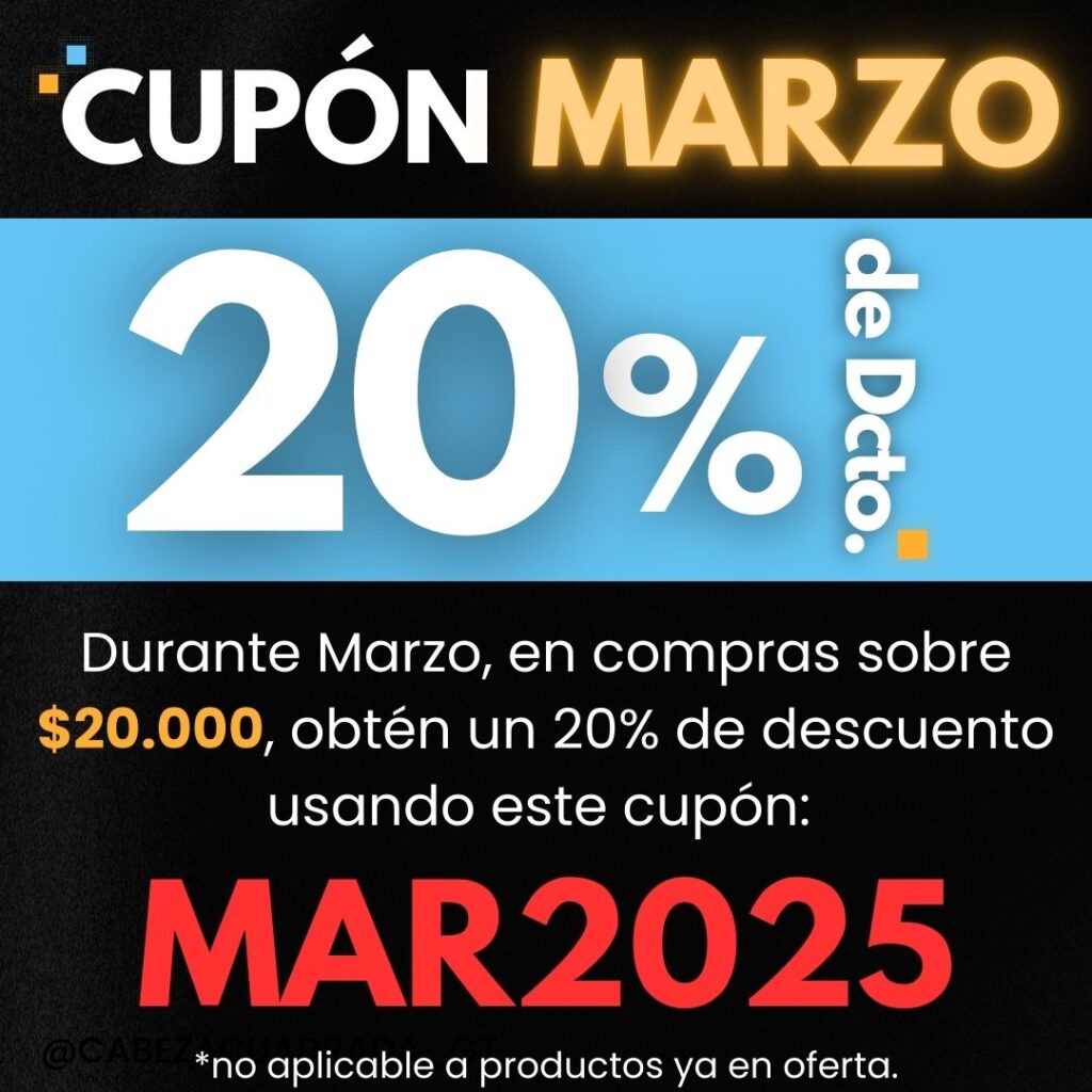 Durante Marzo 2025. Obtén un 20% de descuento en compras desde $20.000 con el cupón: MAR2025