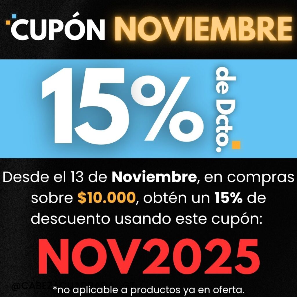 Durante Noviembre 2025. Obtén un 15% de descuento en compras sobre $10.000 con el cupón: NOV2025